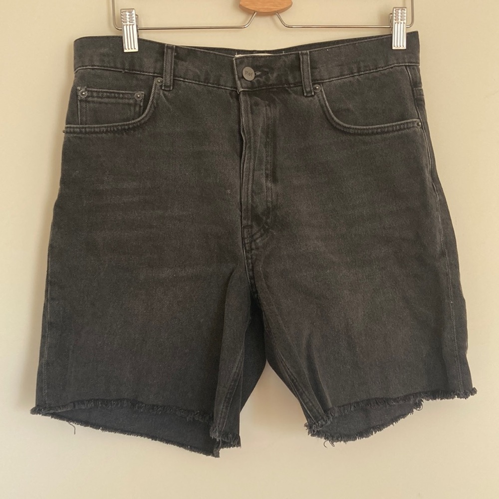 Reformation black jean shorts